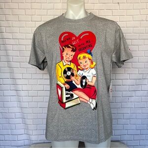 Emotionally Unavailable EU VALENTINE TEE Shirt Grey NWT
